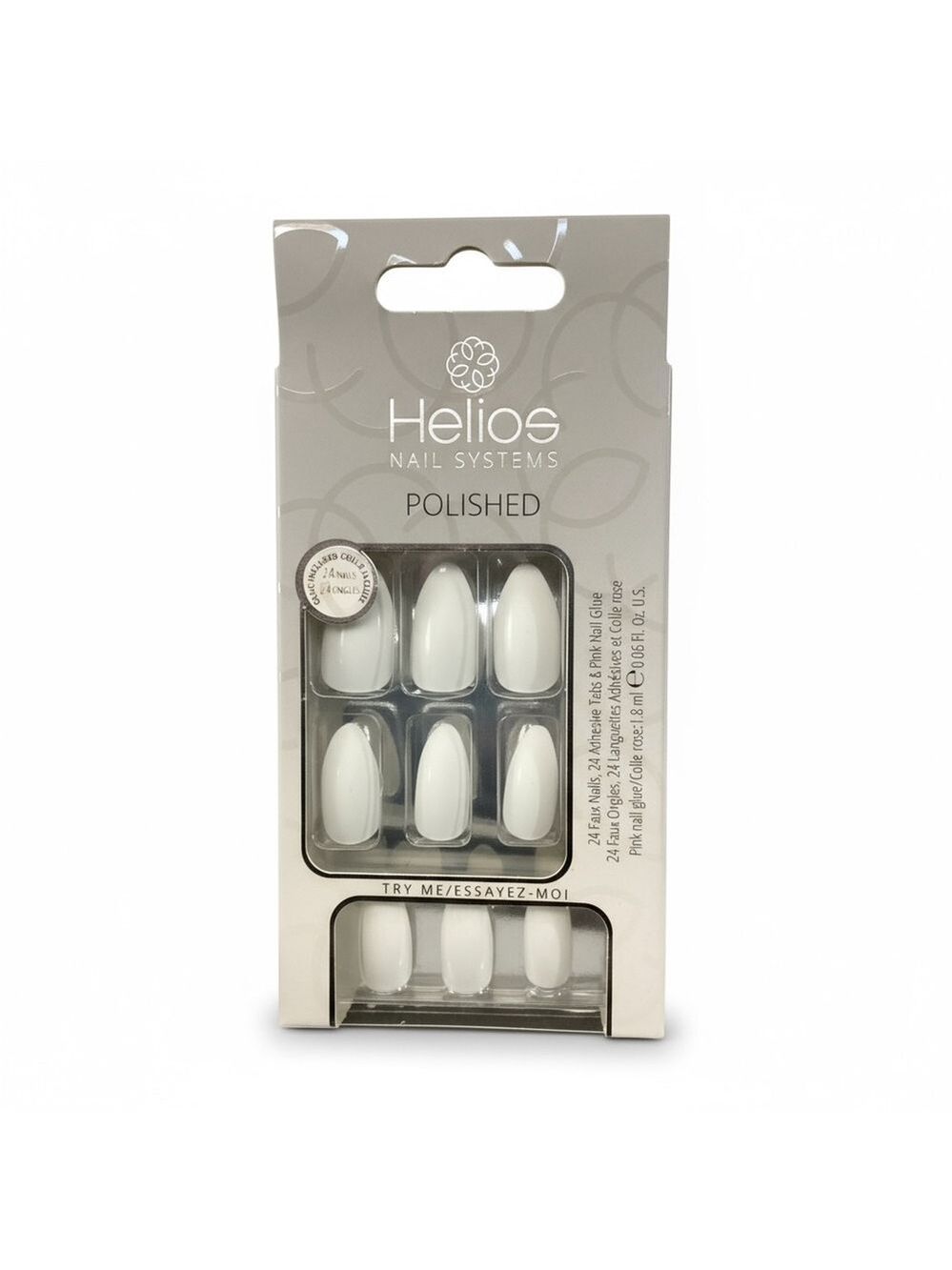Helios Polished White Press-On Nails One Size